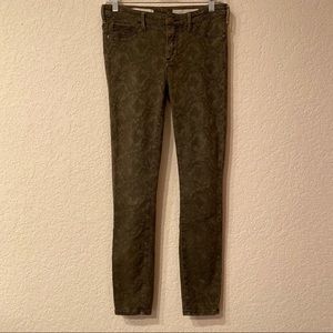 Anthro Pilcro Letterpress Serif Jacquard Pants
